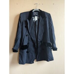 NWT Vintage Limited Blazer Women's Xs Velvet Details Tailored Jacket Wool‎ $168